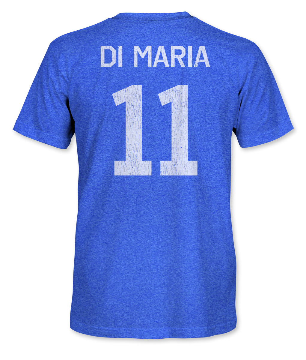 Argentina Angel Di Maria Vintage Triblend T-Shirt - Royal Blue