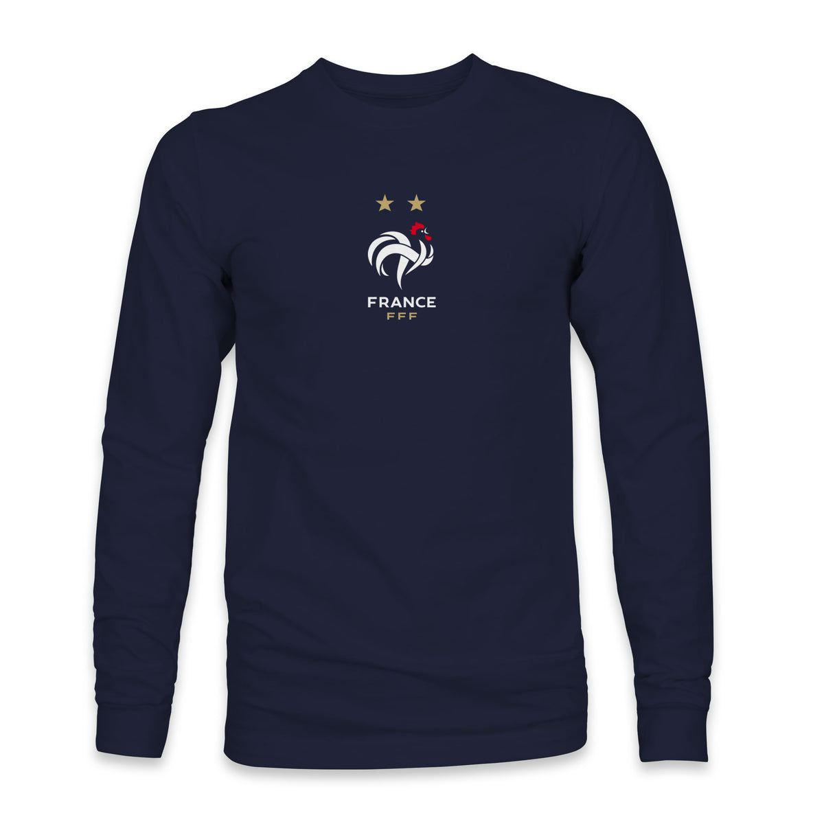  France F.F.F. 長袖シャツ French Football Federation Color Badge Cotton Long Sleeve T-Shirt