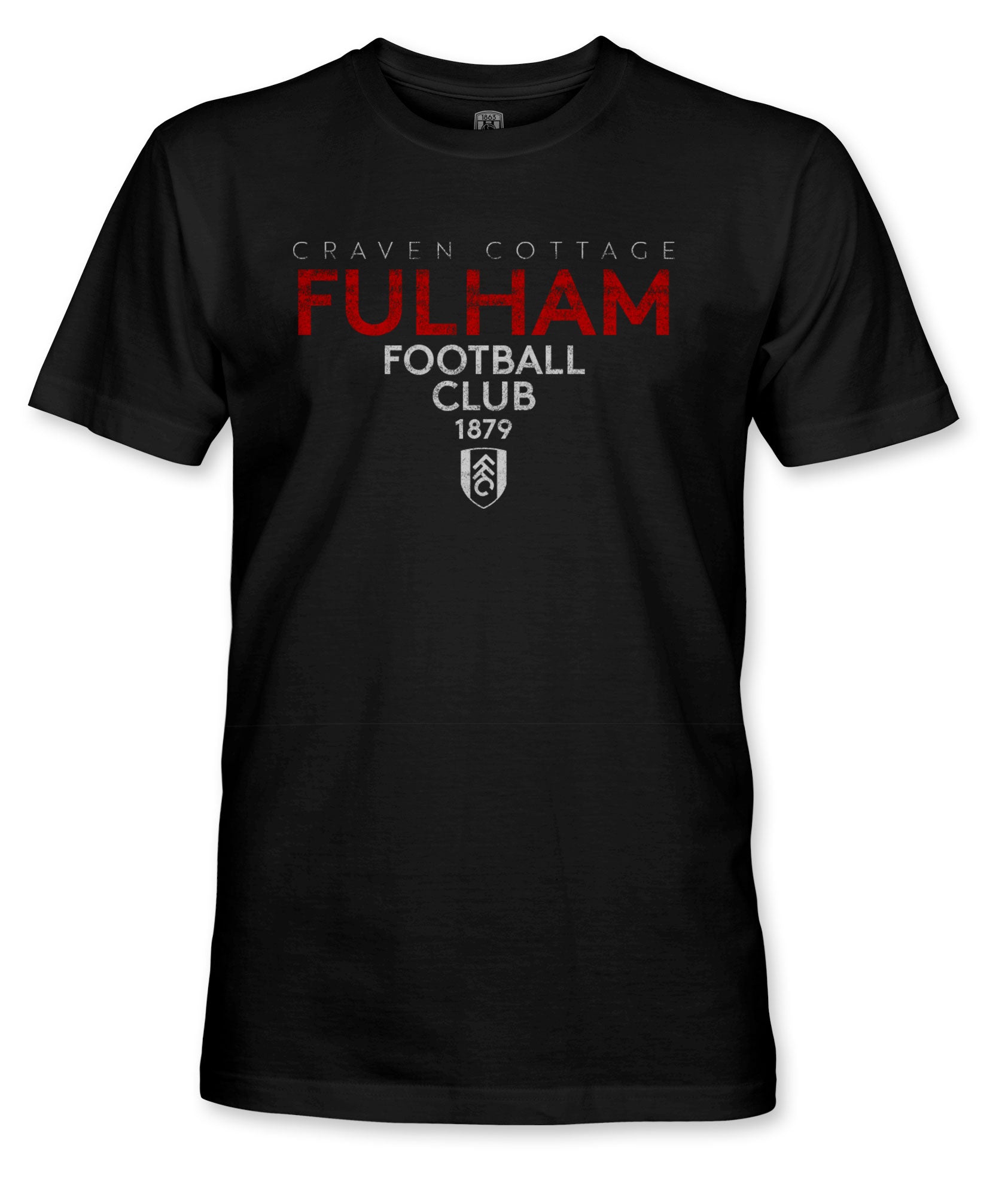 Fulham FC Tapered Text Cotton T-Shirt Black – 1863 Football Classics
