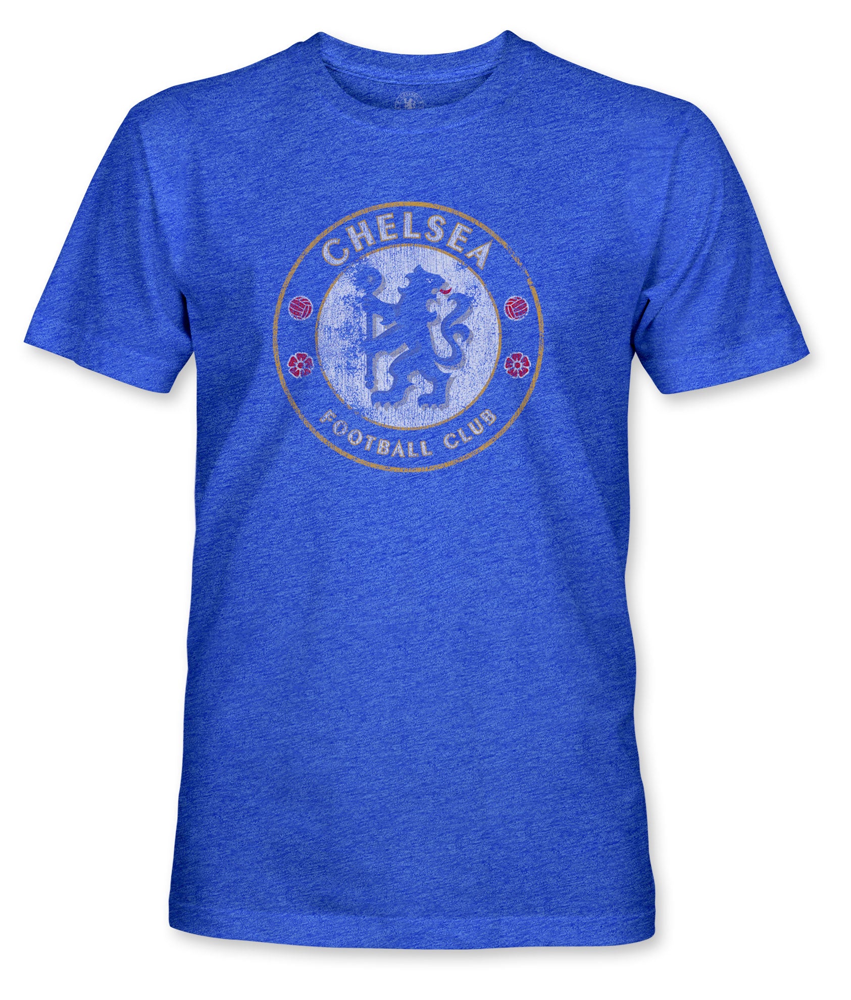 chelsea fc gear Men's 1863FC Blue Chelsea Color Badge Vintage Tri-Blend T-Shirt